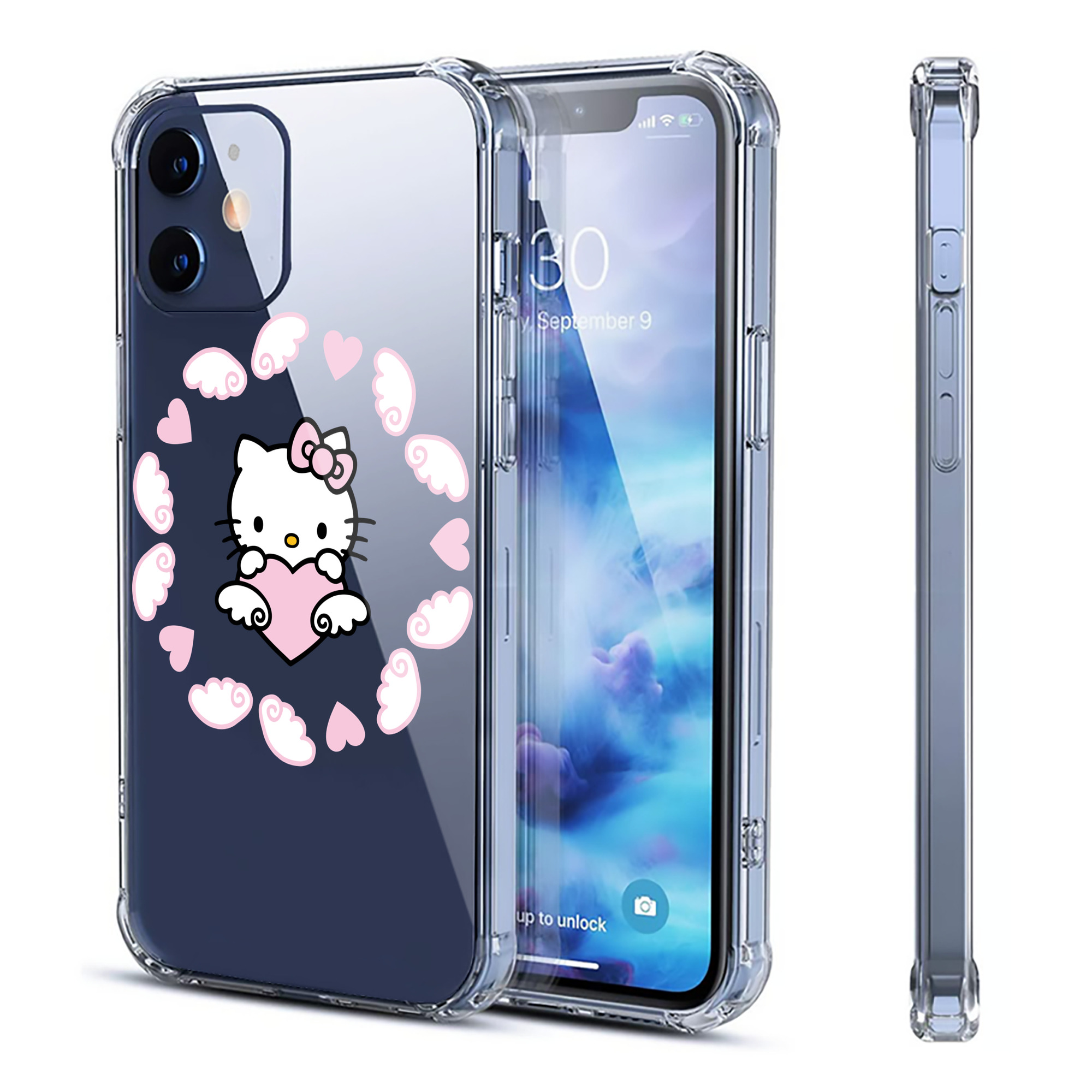 （画像用） Hello Kitty ハローキティ 【iPhone 12シリーズ対応】透明スマホケース（クリアソフトケース）